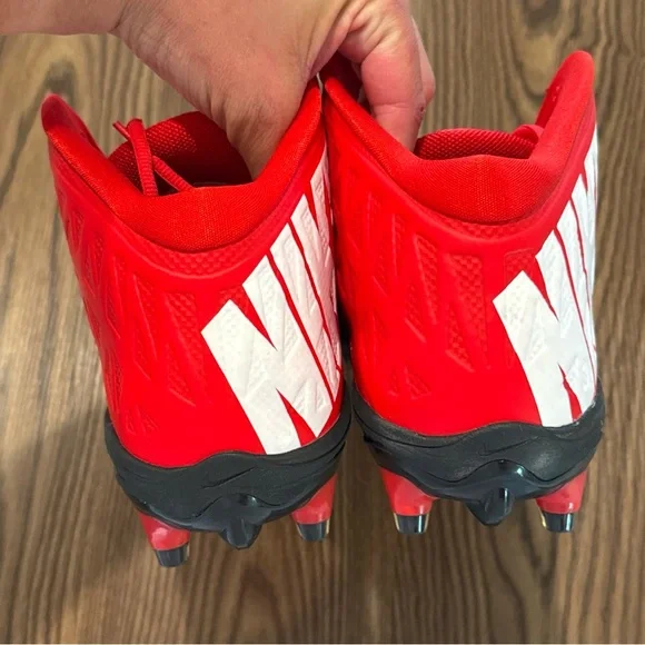 Size 14.5 Nike Zoom Code Elite 3/4 TD Football Cleats Red  display picture 1